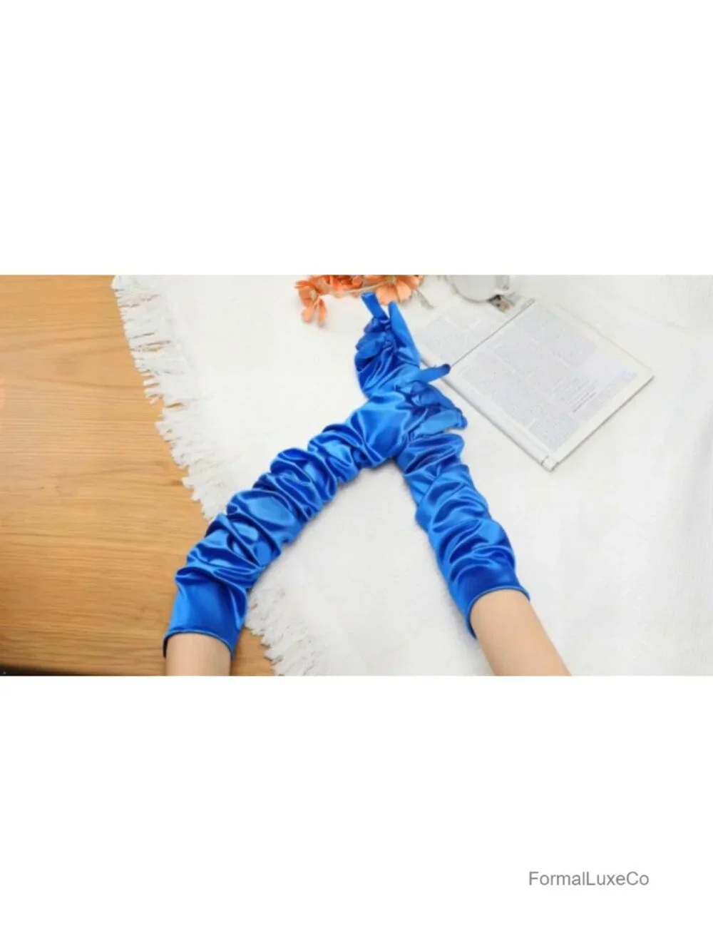Women's Satin Extra Long Opera Gloves Full Fingers Arm Length Dance Party